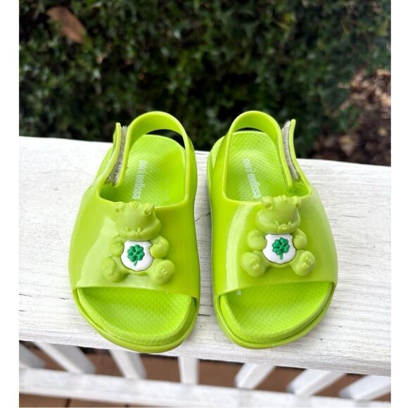 Mini Melissa Care Bear Green Baby Sandals EUC Size‎ US 5 - Picture 1 of 7